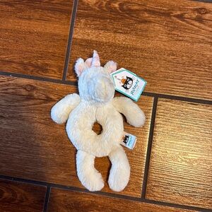 Jellycat Bashful Unicorn Ring Rattle NWT